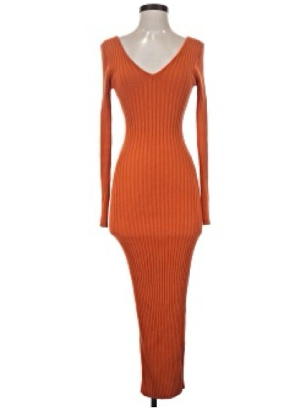 FASHION NOVA Sarah Sweater Midi Dress Rust